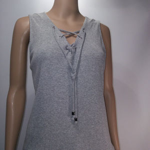 Michael Kors Gray V neck Laced Tank Top Brand New